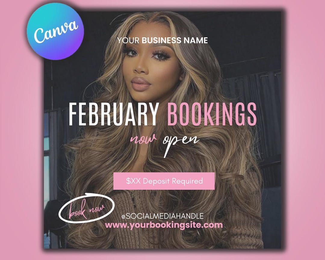 February Booking Flyer, Valentine Flyer, Hair, Lashes, Brows, Nails ...