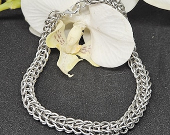 Pulsera de cota de malla / Acero inoxidable l Hecha a mano