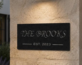 Personalized Family Name Metal Sign, Custom Outdoor Decor, Housewarming Gift