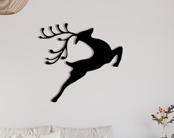 Metal Deer Wall Decor, Minimal Animal Art