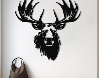 Deer Head Metal Wall Art, Rustic Cabin Decor