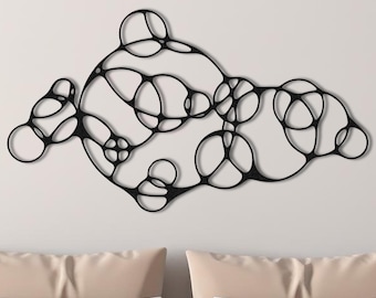 Abstrakte Luftblase Metallwandkunst, moderne geometrische Skulptur