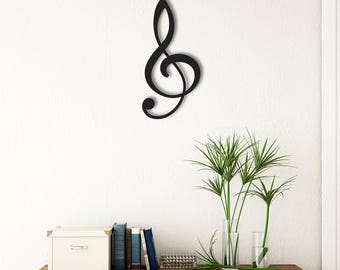 Decoración de pared con clave de sol de metal, arte para sala de música