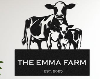 Custom Farm Metal Sign, Personalized Barn Wall Decor, Rustic Farmhouse Metal Wall Art