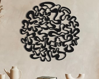 Abstrakte Metallwandkunst, moderne minimalistische runde Wandskulptur, Luxus-Wanddekoration, abstrakte Skulpturkunst, einzigartige Metallwandkunst