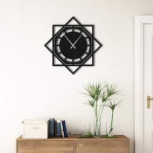 Wall Clocks, Modern Wall Clock, Geometric Wall Art, Large Wall Clock, Living Room Clock, Home Decor Clock, Home Gift, Office Wall Clock