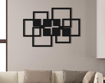 Abstrakte geometrische Metallwandkunst, modernes Wohndekor