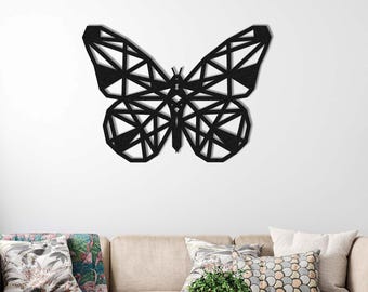 Metal Butterfly Wall Decor, Minimalist Insect Art