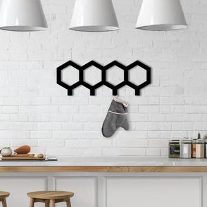 Diseño geométrico, perchero moderno, decoración de pared moderna, gancho minimalista, colgador de pared de metal, ganchos decorativos, perchero, gancho para entrada