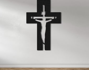 Metal Jesus Cross Wall Art, Christian Home Decor