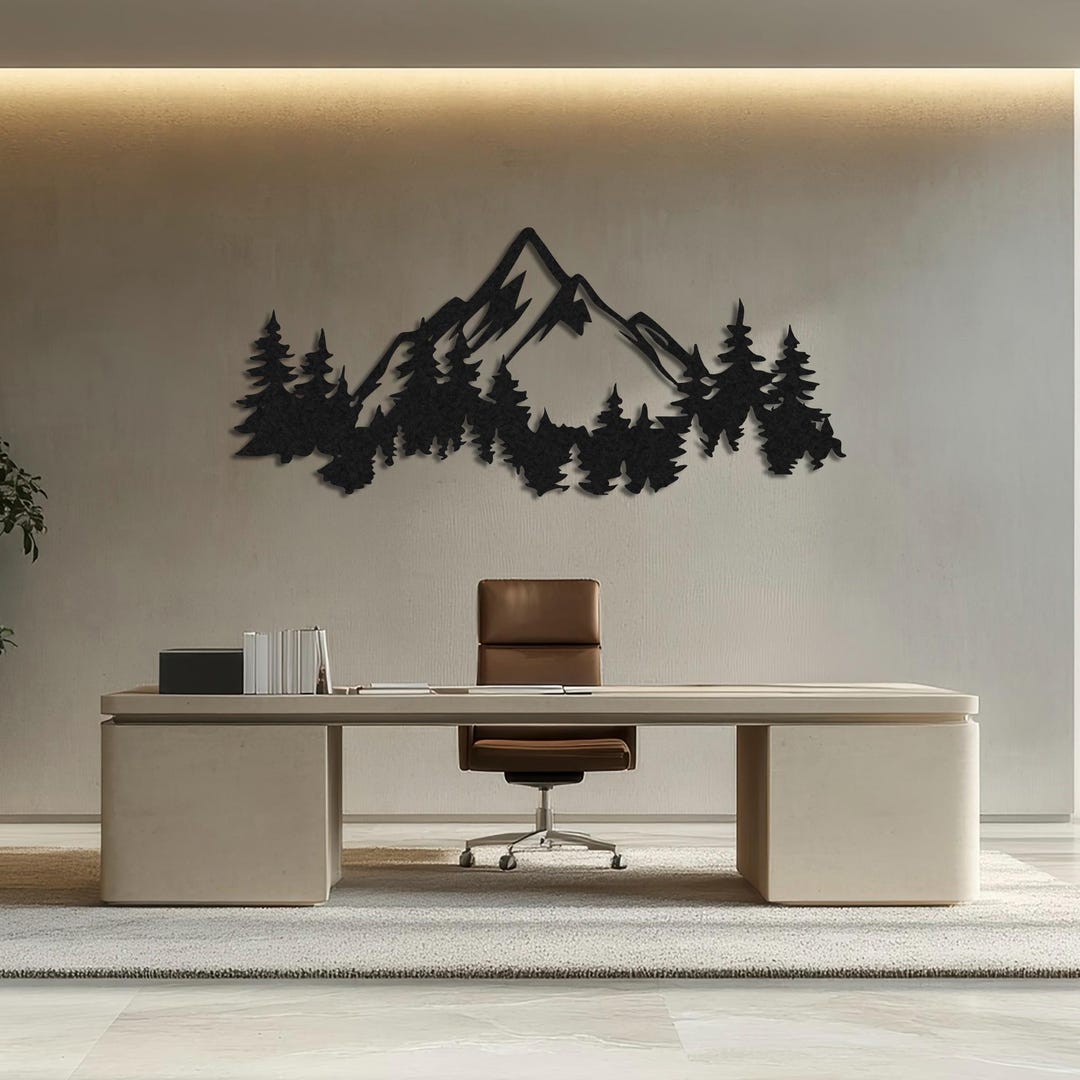 Mountain Forest Metal Wall Art | Rustic Nature Wall Decor - Etsy