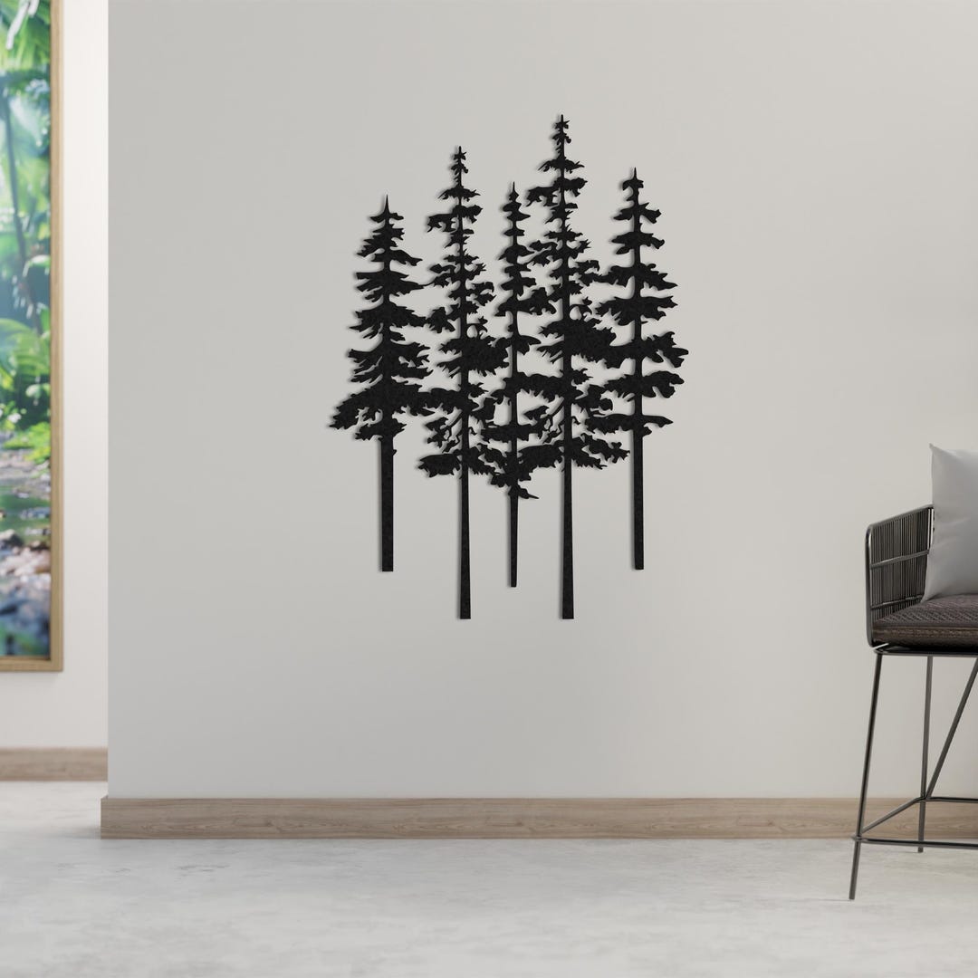 Pine Tree Family Metal Wall Art, Forest Decor, Nature Lover Gift ...