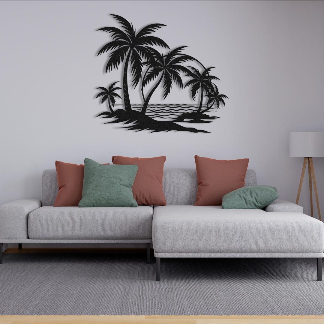 Photo inspiration: Visual Reference: Metal Palm Tree Wall Art Tropical Beach Decor Modern Landscape