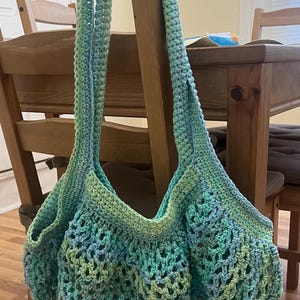Handmade Crochet Cotton Mesh Tote