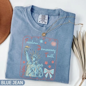 FDT Liberty Shirt – Freedom Democracy Truth Tee, Subtle Anti MAGA Protest Shirt, Vintage Patriotic Comfort Colors T-Shirt
