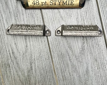 Vintage Letterpress Hamilton Drawer Handles (3)