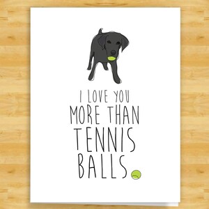 Funny Labrador Retriever Card, Note Cards with Black Lab, I Love You from the Dog