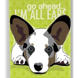 Cardigan Corgi Dog Magnet, Blue Merle Cardigan Corgi Gifts, Dog Fridge Magnets, Cardigan Corgis, Dog Magnets, Fridge Magnet, I Am All Ears