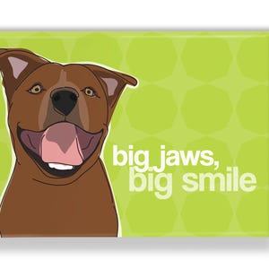 Pit Bull Dog Magnet, Brown Pit Bull Gifts, Dog Fridge Magnets, Pitbulls, Dog Magnets, Fridge Magnet, Big Jaws and Big Smile