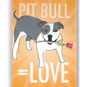 Pit Bull Dog Magnet, Pit Bull Gifts, Dog Fridge Magnets, Blue and White Pit Bulls, Dog Magnets, Fridge Magnet, Pitbull Magnet, Pit Bull Love