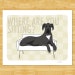 Great Dane Art Print - Where Are You Sitting - Black Great Dane Gifts Funny Dog Art 
