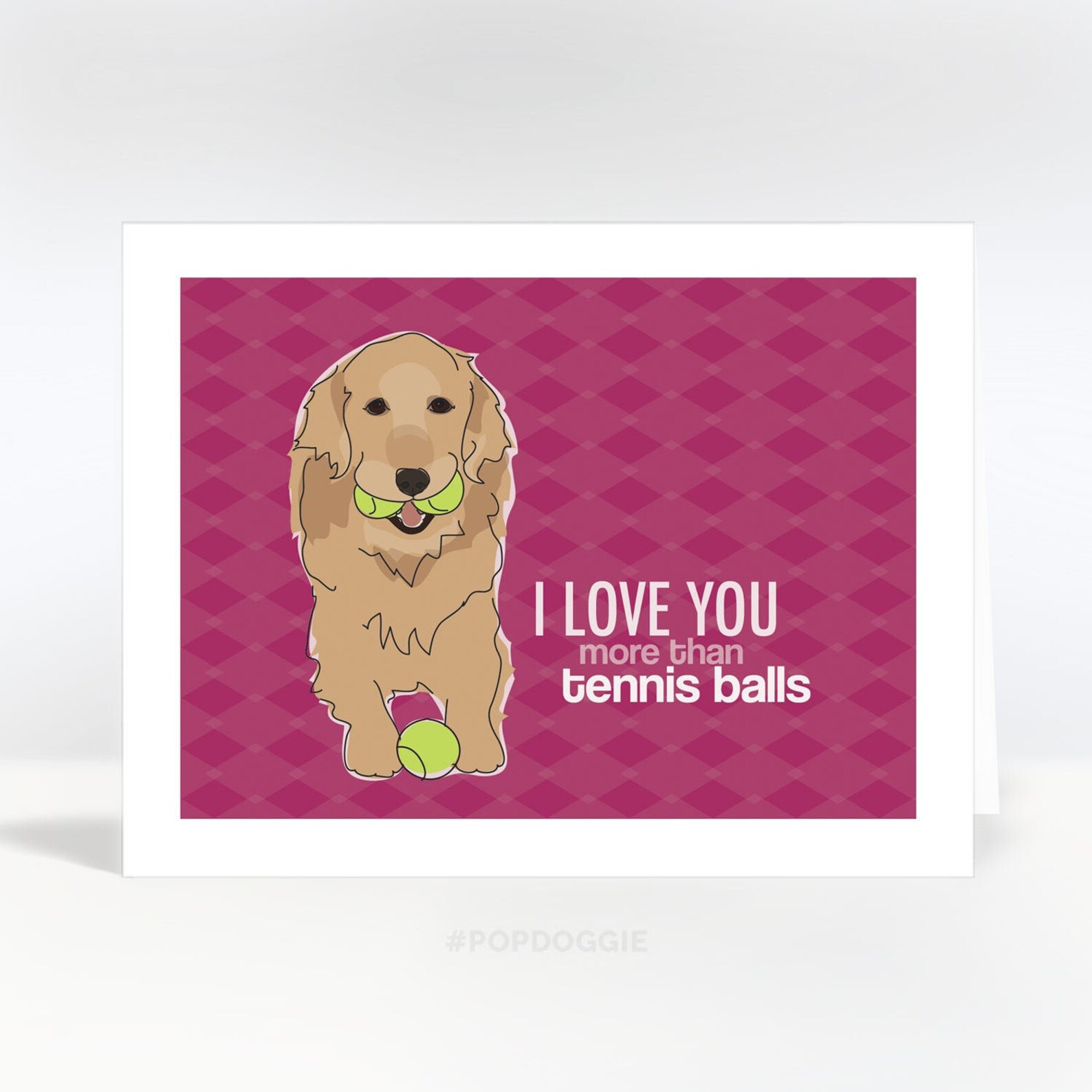 Golden Retriever Valentines Card I Love You More Than Tennis - Etsy