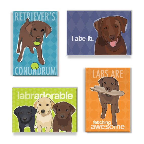 Labrador Gifts Set of 4 Fridge Magnets With Funny Chocolate - Etsy Labrador Gifts Set of 4 Fridge Magnets With Funny Chocolate - Etsy