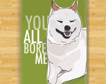 Shiba Inu Magnet - You All Bore Me - White Cream Shiba Inu Gifts Funny Dog Fridge Magnets