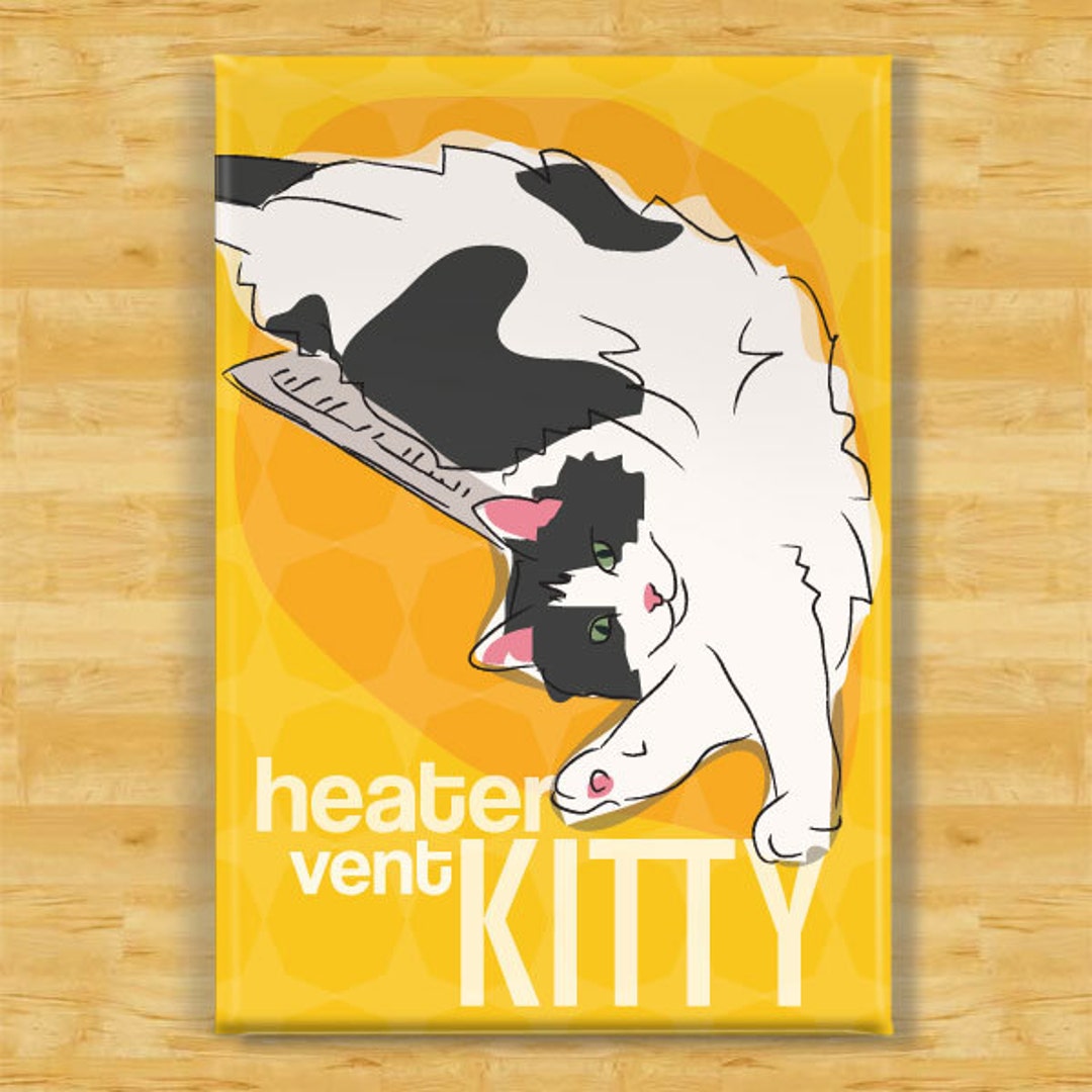 Cat Heater Vent Kitty Funny Cat Gifts Refrigerator Etsy