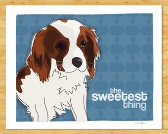 Cavalier King Charles Spaniel Art Print - The Sweetest Thing - Blenheim Cavalier King Charles Spaniel Gifts Dog Art