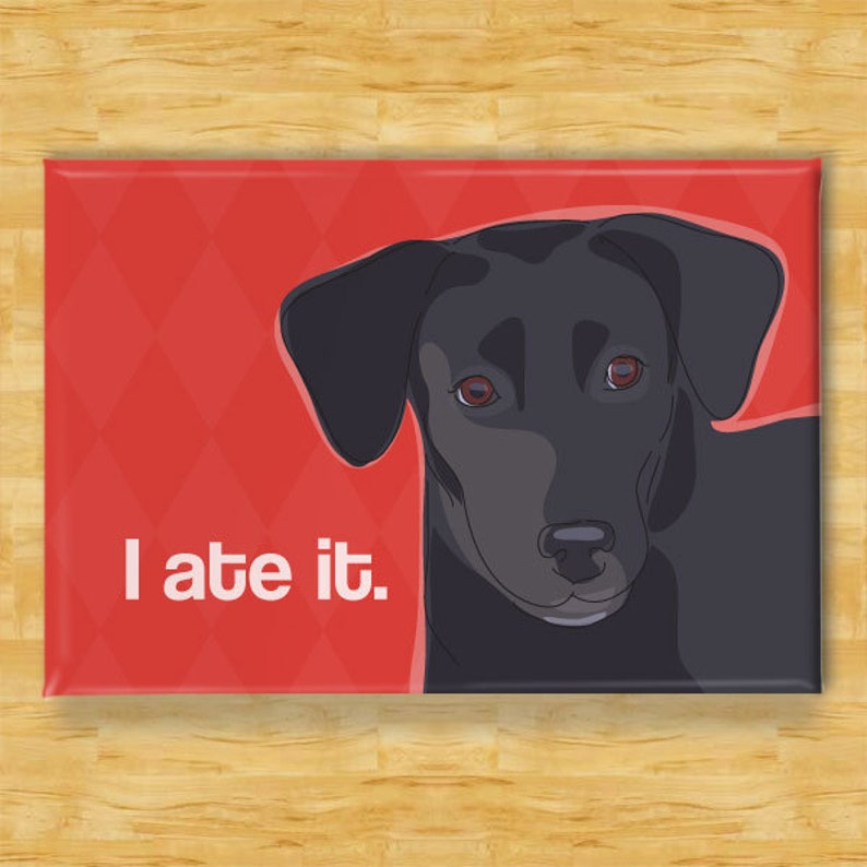 Labrador Magnet - I Ate It - Black Lab Labrador Retriever Gifts Funny Dog Fridge Magnets 