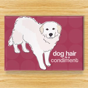 Imán de los Grandes Pirineos – Divertidos imanes para la nevera – El pelo de perro es un condimento