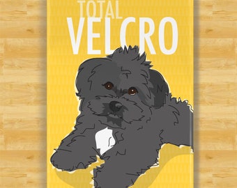 Havanese Magnet - Total Velcro - Black Havanese Gifts Funny Dog Fridge Magnets