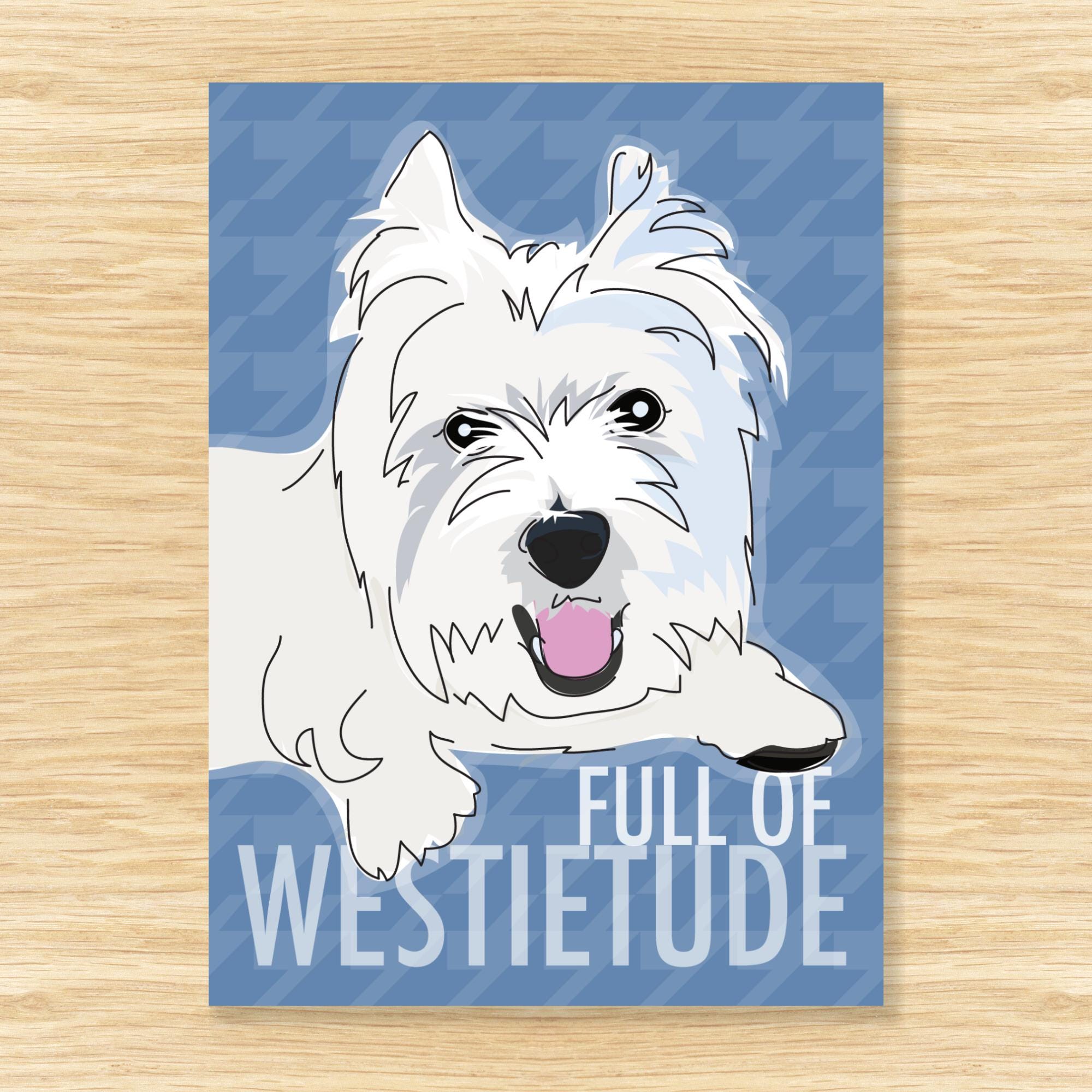 Westie Art Print – Funny Dog Illustration – West Highland White Terrier ...