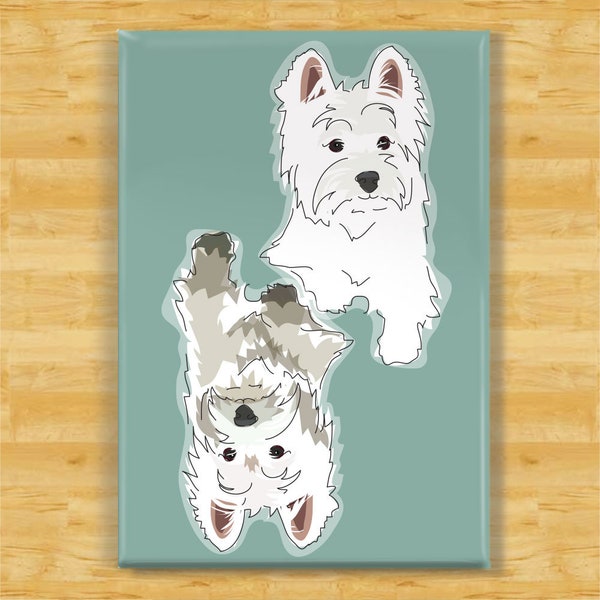 Weißer Hund sauber oder schmutzig Dishwasher Magnet - Westie sauberer Hund Dirty Dog Dishwasher Magnet