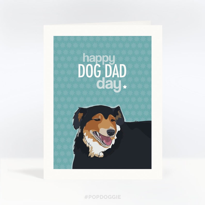 Australian Shepherd Fathers Day Card Happy Dog Dad Day Etsy