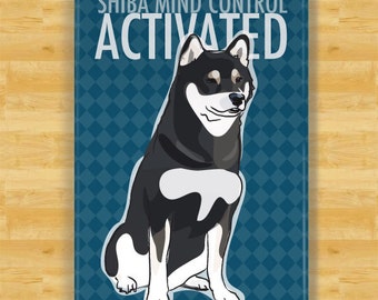 Shiba Inu Magnet - Shiba Mind Control Activated - Black and Tan Shiba Inu Gifts Funny Dog Fridge Magnets