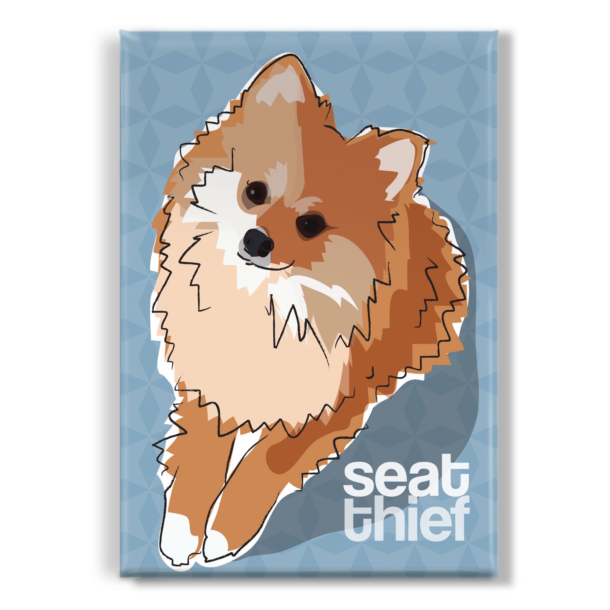Pomeranian Dog Magnet, Pomeranian Gifts, Dog Fridge Magnets, Pomeranians, Dog Magnets, Fridge Magnet, Seat Thief