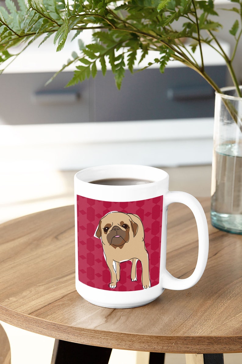 Pug Mug Funny Dog Coffee Mugs Pug Gifts Large 15oz Mug in Gift Box image 1