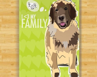 Leonberger Magnet - I Heart My Family - Leonberger Gifts Funny Dog Fridge Magnets