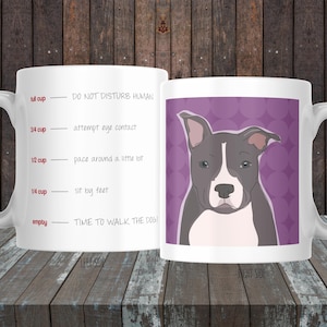 Pit Bull Mug with Dog Walk Countdown, Funny Dog Mug, Pit Bull Gifts, Dog Walk Mug, Pitbull Dog Mug, Dog Coffee Mugs, Pit Bulls, Dog Mugs