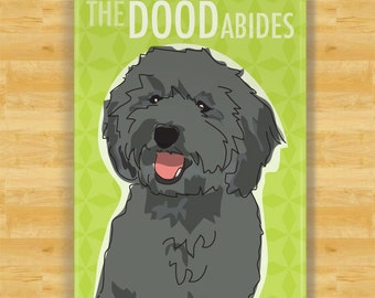 Labradoodle Magnet - The Dood Abides - Black Labradoodle Gifts The Big Lebowski Refrigerator Dog Fridge Magnets