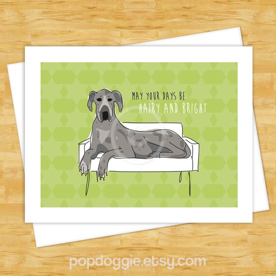 Dog Christmas Cards Blue Merle Great Dane May Your Days Be Etsy