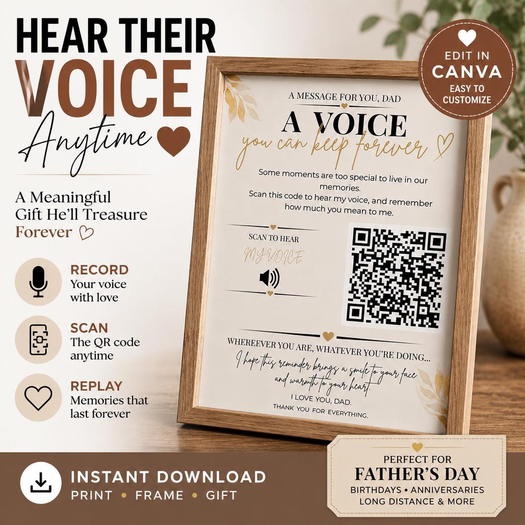 Personalized QR Code Voice Message Gift for Dad (digital Download) - Etsy