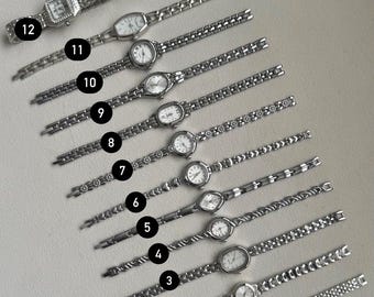 Silver tone Ladies Watch | Dainty  Women’s Watch,Classic Jewelry,Elegant Stainless Steel Wristwatch