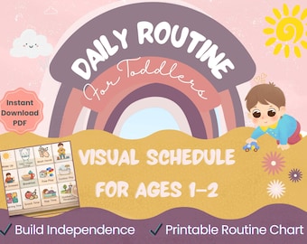 Toddler Daily Routine Chart | Visual Schedule, Montessori Learning (PDF Download)