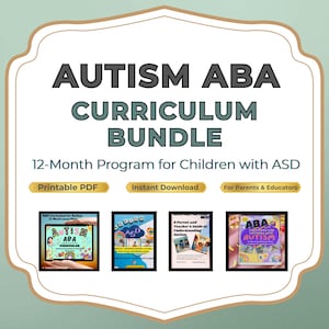 Autismus ABA Curriculum Bündel | 12-Monats-Programm für Kinder mit ASD | Druckbare ABA-Aktivitäten