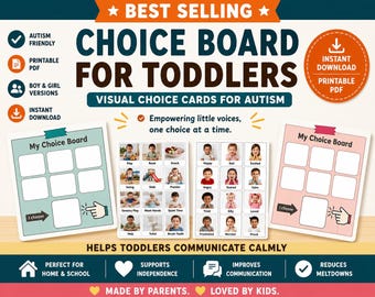 Visual Choice Board for Toddlers with Autism | Reduce Frustration & Support Communication (Printable PDF)