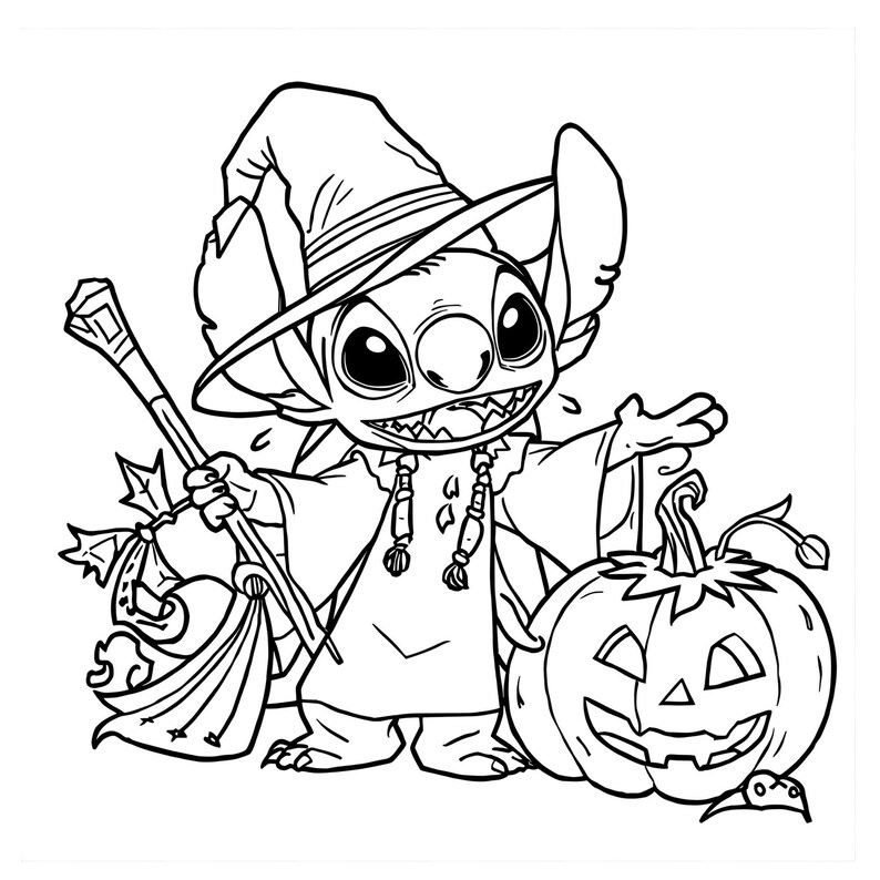 Lilo & Stitch Halloween Coloring Pages | 25 Cute Printable Kids ...