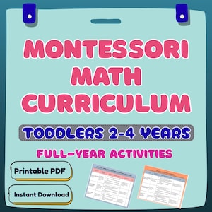 Montessori Math Curriculum  for Toddlers 2-4 | Full-Year Math Activities | Printable PDF